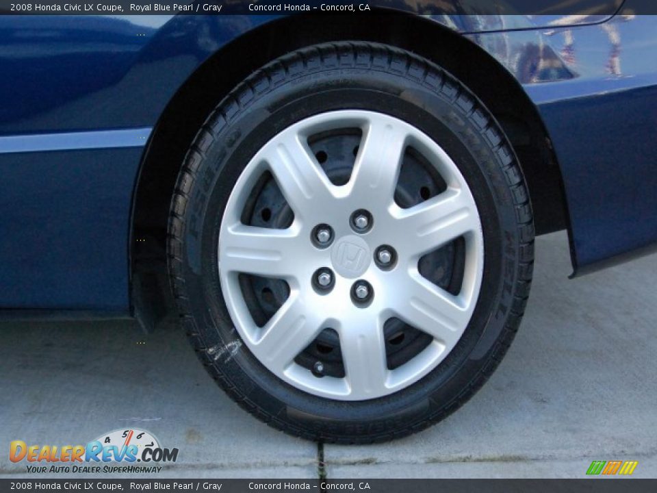 2008 Honda Civic LX Coupe Royal Blue Pearl / Gray Photo #30