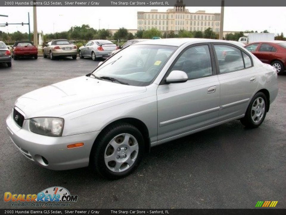 2003 Hyundai Elantra GLS Sedan Silver Pewter / Gray Photo #1