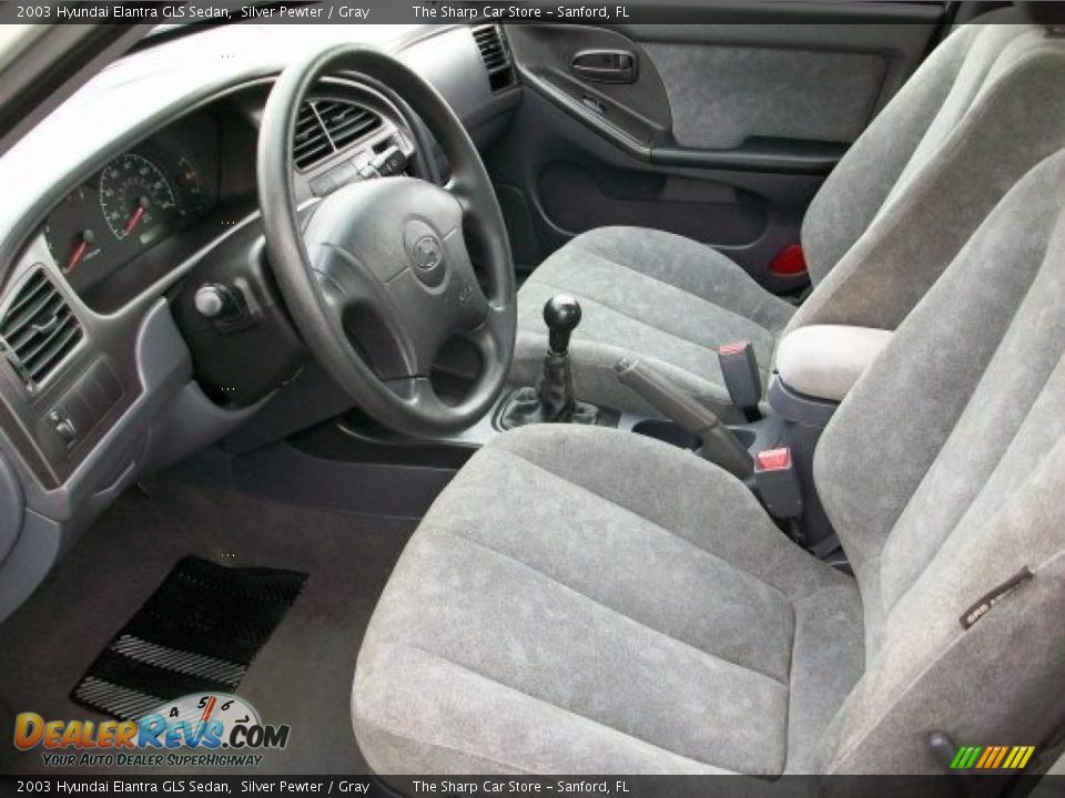 2003 Hyundai Elantra GLS Sedan Silver Pewter / Gray Photo #7
