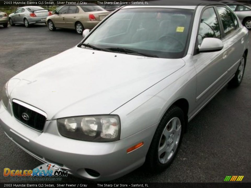 2003 Hyundai Elantra GLS Sedan Silver Pewter / Gray Photo #13