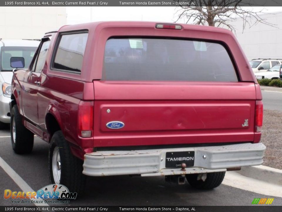 1995 Ford Bronco XL 4x4 Electric Current Red Pearl / Grey Photo #4