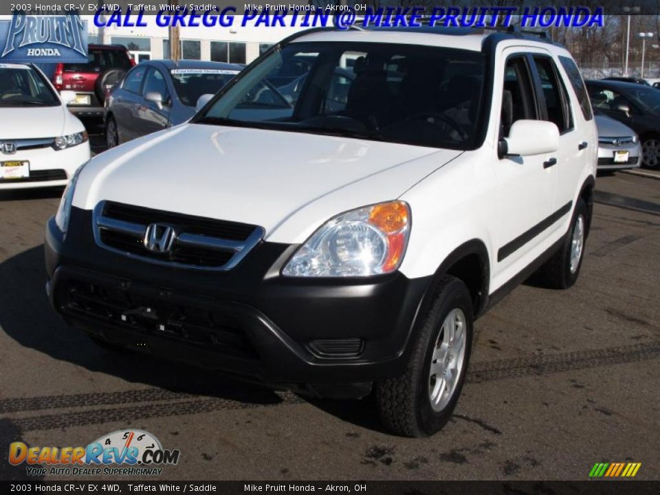 2003 Honda CR-V EX 4WD Taffeta White / Saddle Photo #3