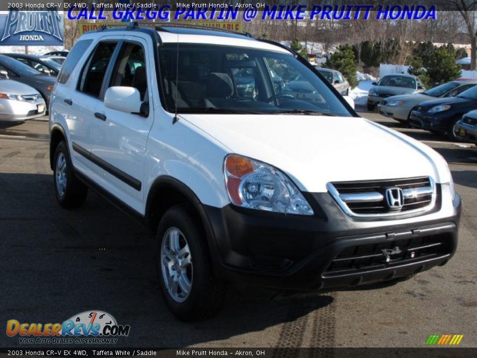 2003 Honda CR-V EX 4WD Taffeta White / Saddle Photo #5