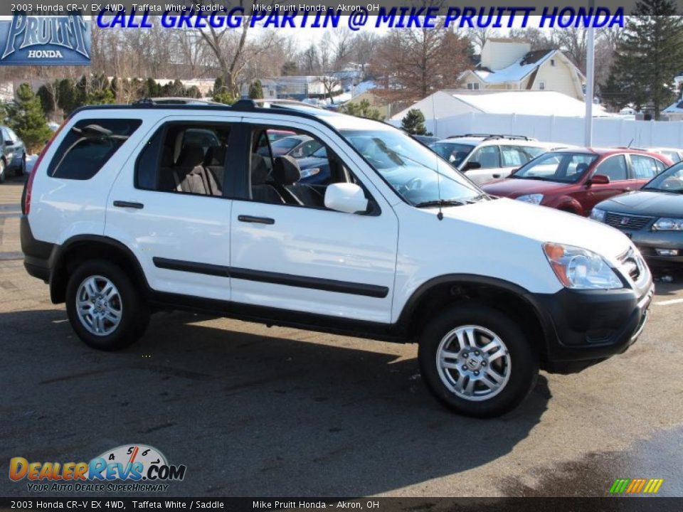 2003 Honda CR-V EX 4WD Taffeta White / Saddle Photo #6