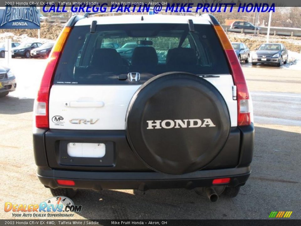 2003 Honda CR-V EX 4WD Taffeta White / Saddle Photo #8