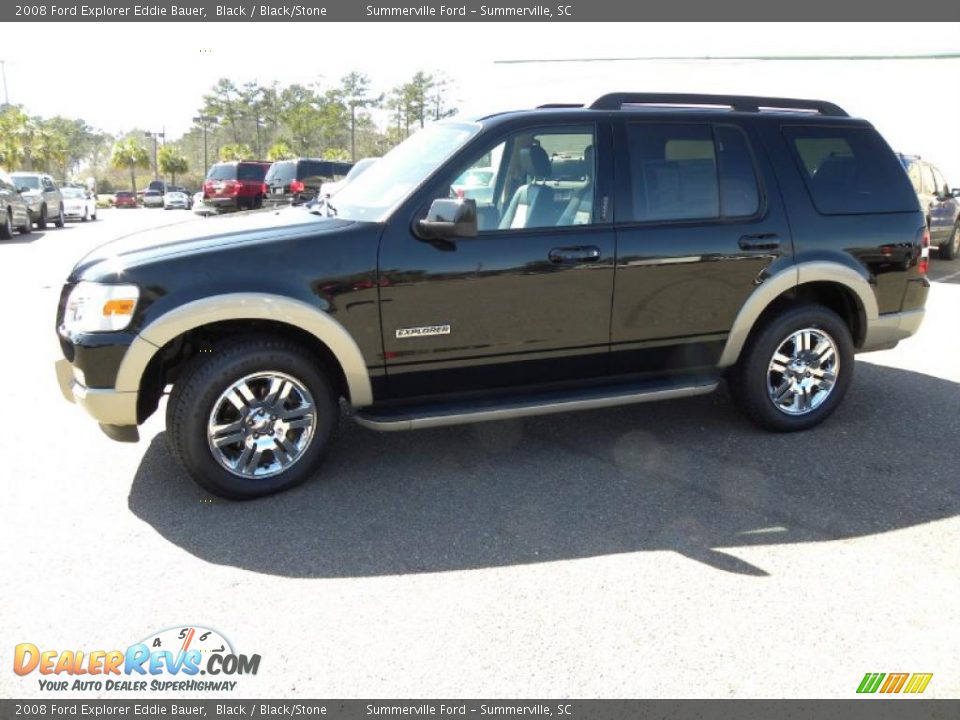 2008 Ford Explorer Eddie Bauer Black / Black/Stone Photo #2