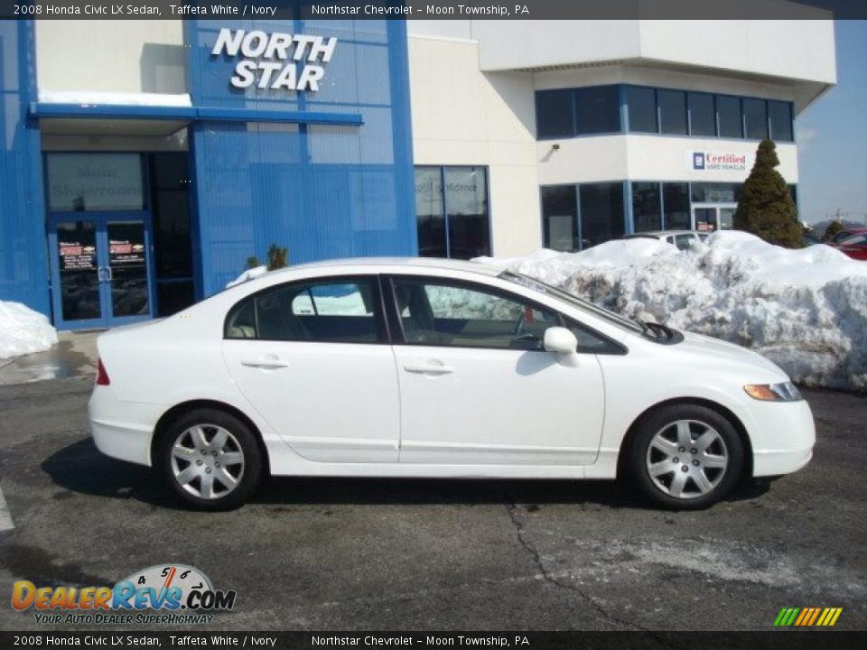 2008 Honda Civic LX Sedan Taffeta White / Ivory Photo #2
