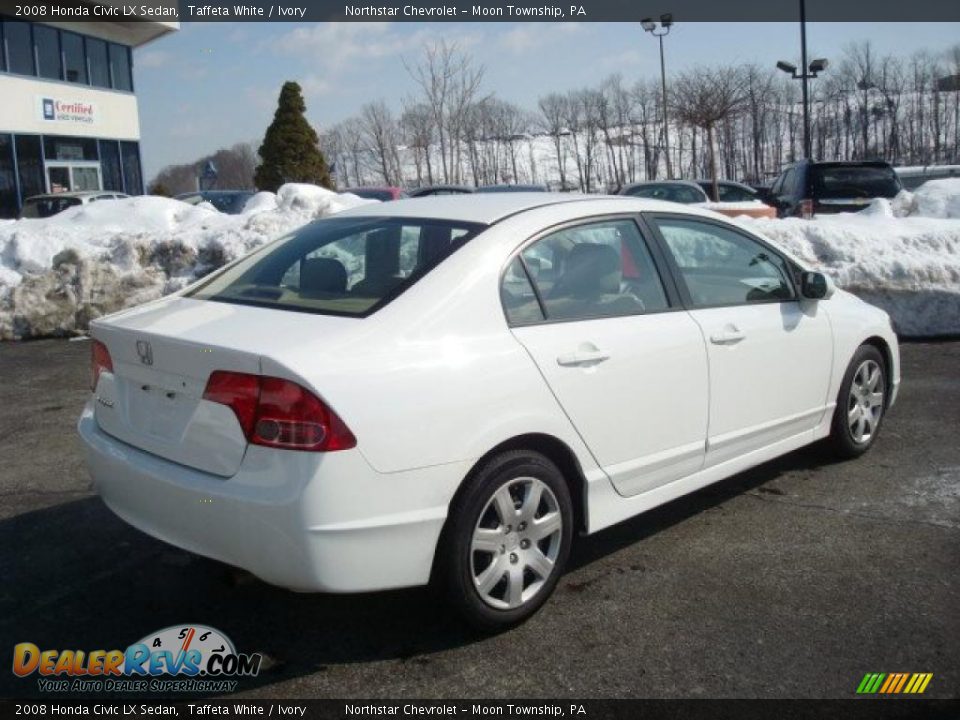 2008 Honda Civic LX Sedan Taffeta White / Ivory Photo #3