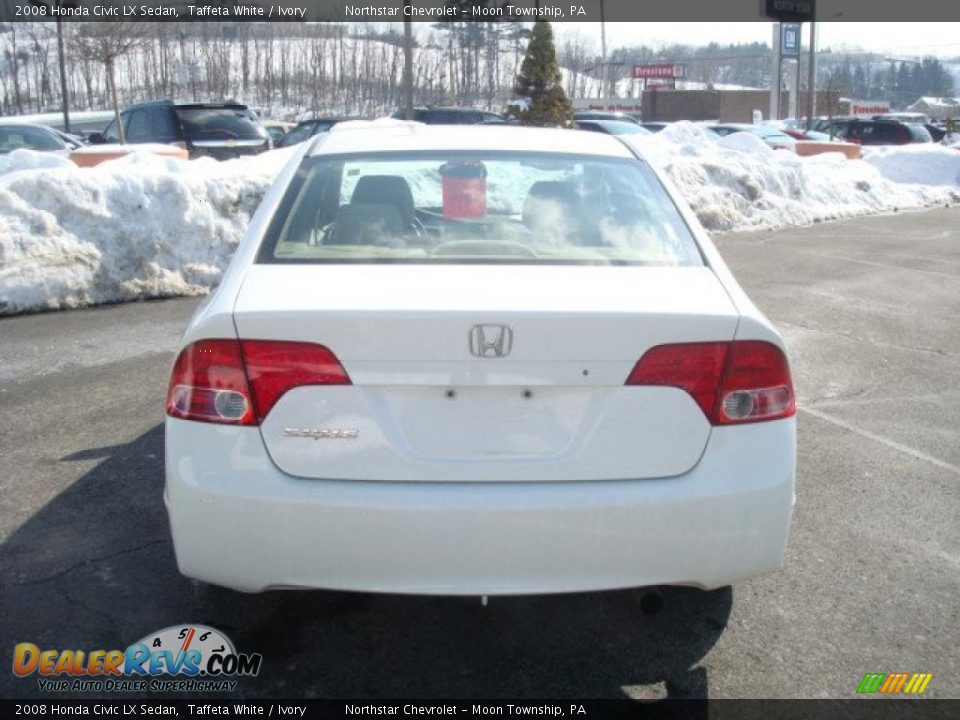 2008 Honda Civic LX Sedan Taffeta White / Ivory Photo #4