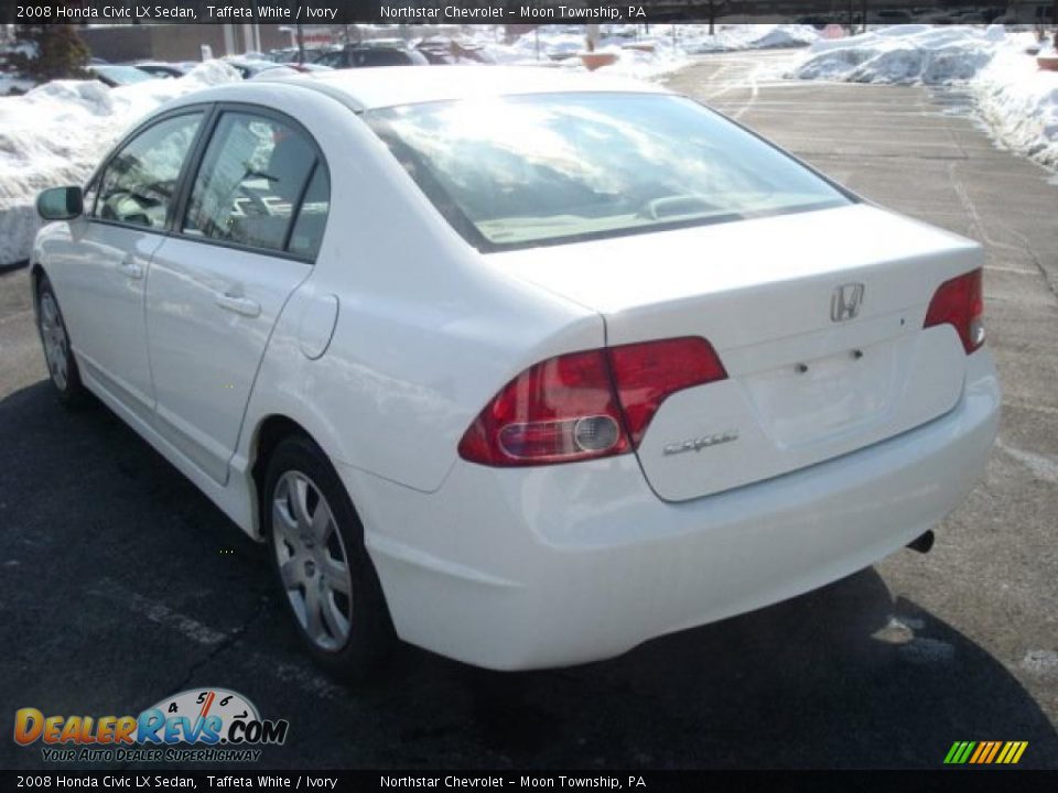 2008 Honda Civic LX Sedan Taffeta White / Ivory Photo #5