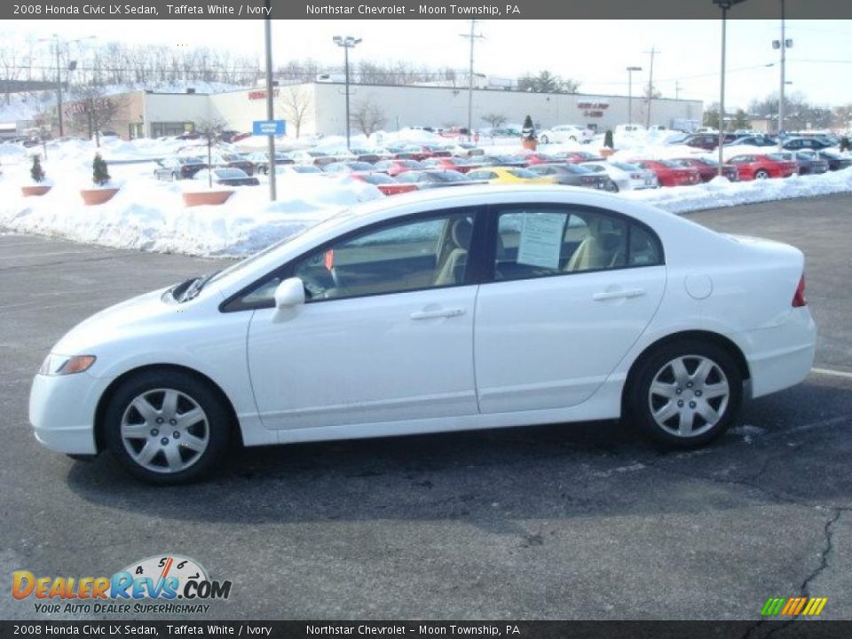 2008 Honda Civic LX Sedan Taffeta White / Ivory Photo #6
