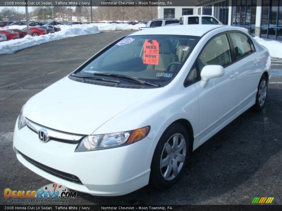 2008 Honda Civic LX Sedan Taffeta White / Ivory Photo #7