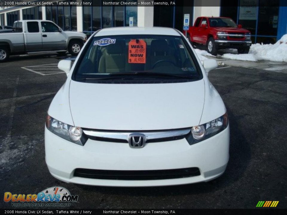 2008 Honda Civic LX Sedan Taffeta White / Ivory Photo #8