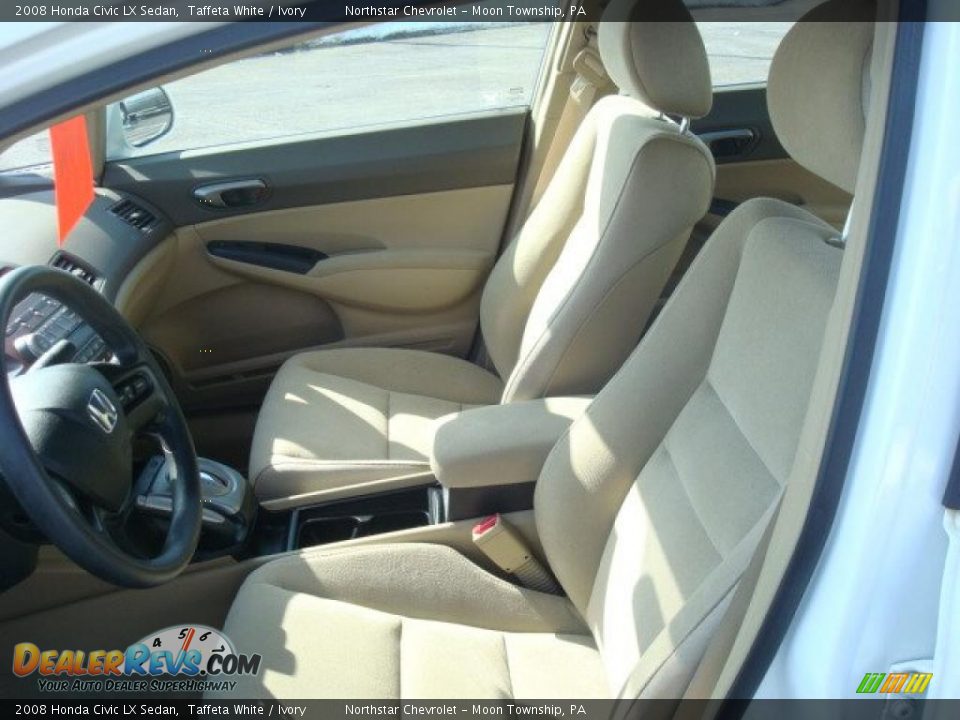 2008 Honda Civic LX Sedan Taffeta White / Ivory Photo #10