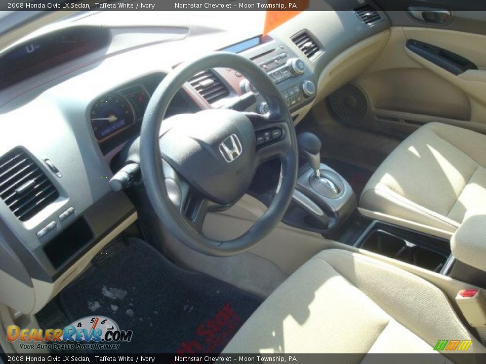 2008 Honda Civic LX Sedan Taffeta White / Ivory Photo #15