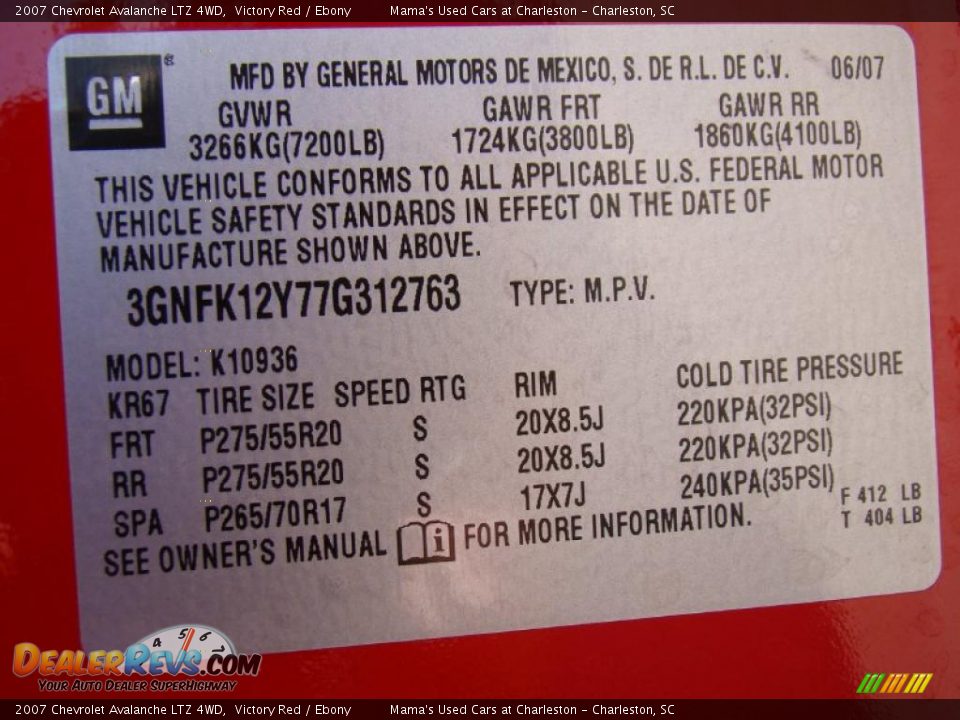 2007 Chevrolet Avalanche LTZ 4WD Victory Red / Ebony Photo #27
