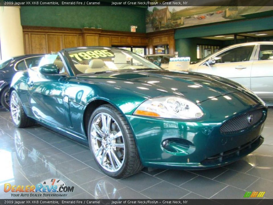 2009 Jaguar XK XK8 Convertible Emerald Fire / Caramel Photo #2