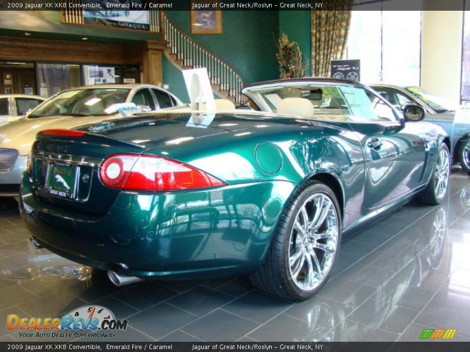 2009 Jaguar XK XK8 Convertible Emerald Fire / Caramel Photo #3