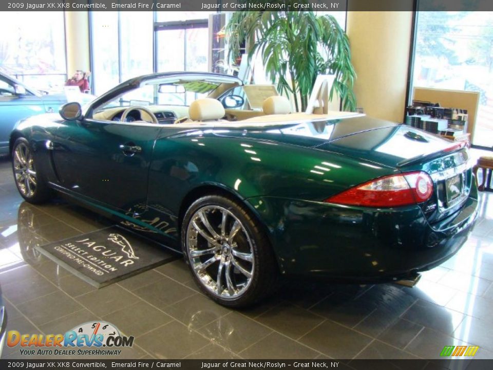 2009 Jaguar XK XK8 Convertible Emerald Fire / Caramel Photo #4