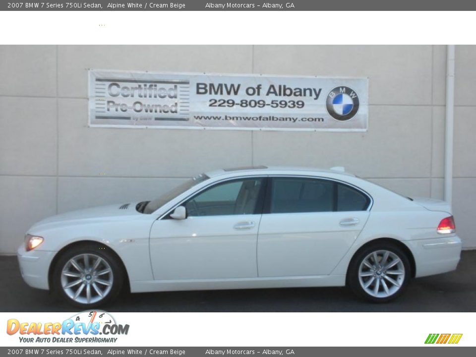 2007 BMW 7 Series 750Li Sedan Alpine White / Cream Beige Photo #1