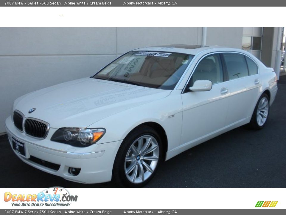 2007 BMW 7 Series 750Li Sedan Alpine White / Cream Beige Photo #2