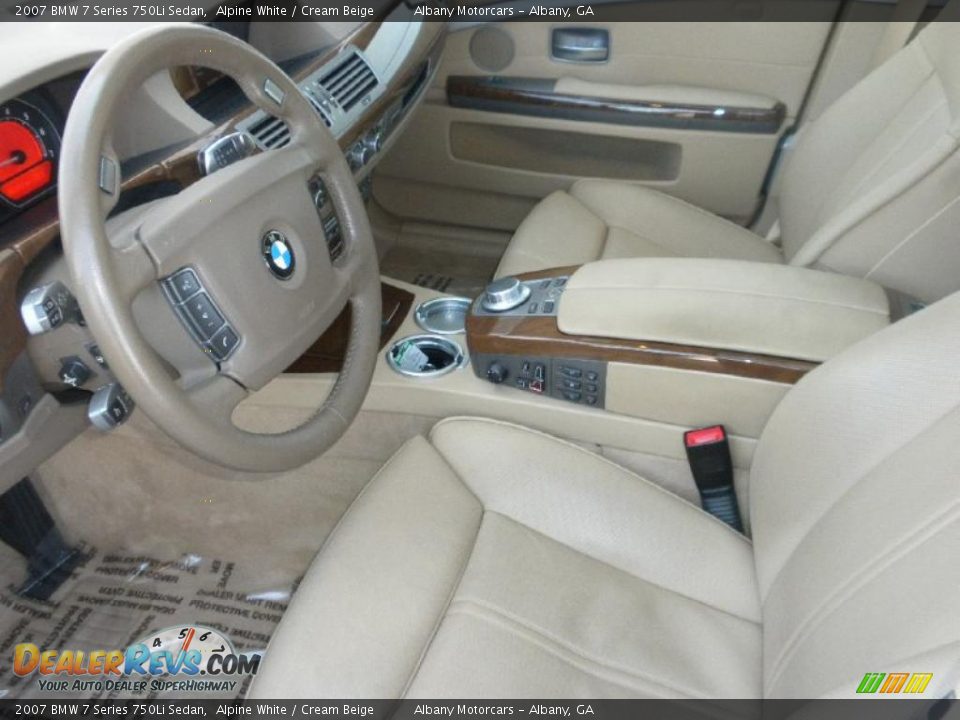 2007 BMW 7 Series 750Li Sedan Alpine White / Cream Beige Photo #6