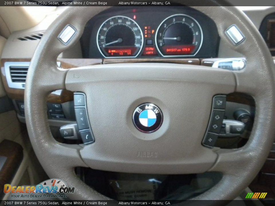 2007 BMW 7 Series 750Li Sedan Alpine White / Cream Beige Photo #17