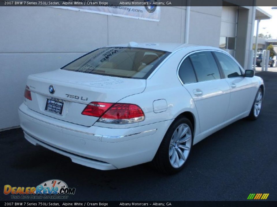 2007 BMW 7 Series 750Li Sedan Alpine White / Cream Beige Photo #25