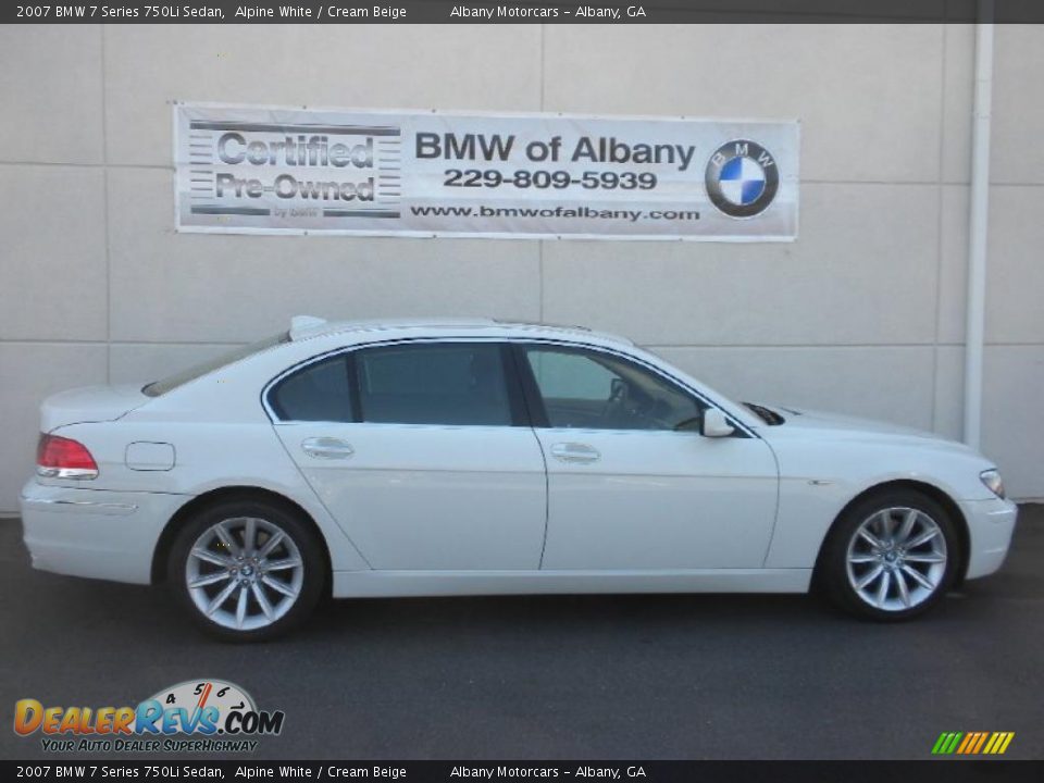 2007 BMW 7 Series 750Li Sedan Alpine White / Cream Beige Photo #26
