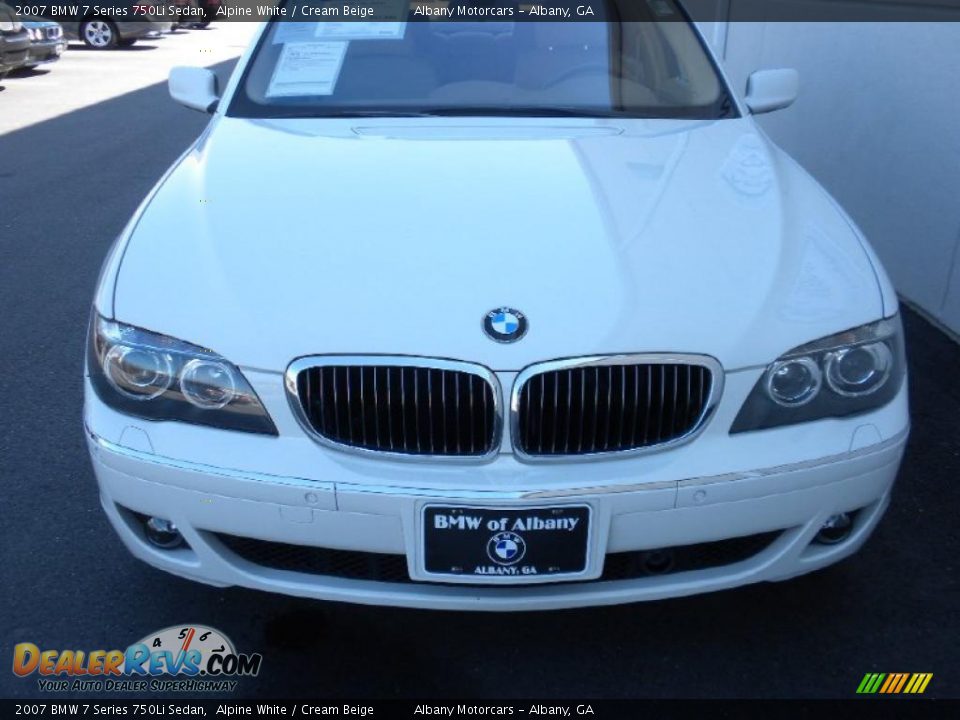2007 BMW 7 Series 750Li Sedan Alpine White / Cream Beige Photo #28