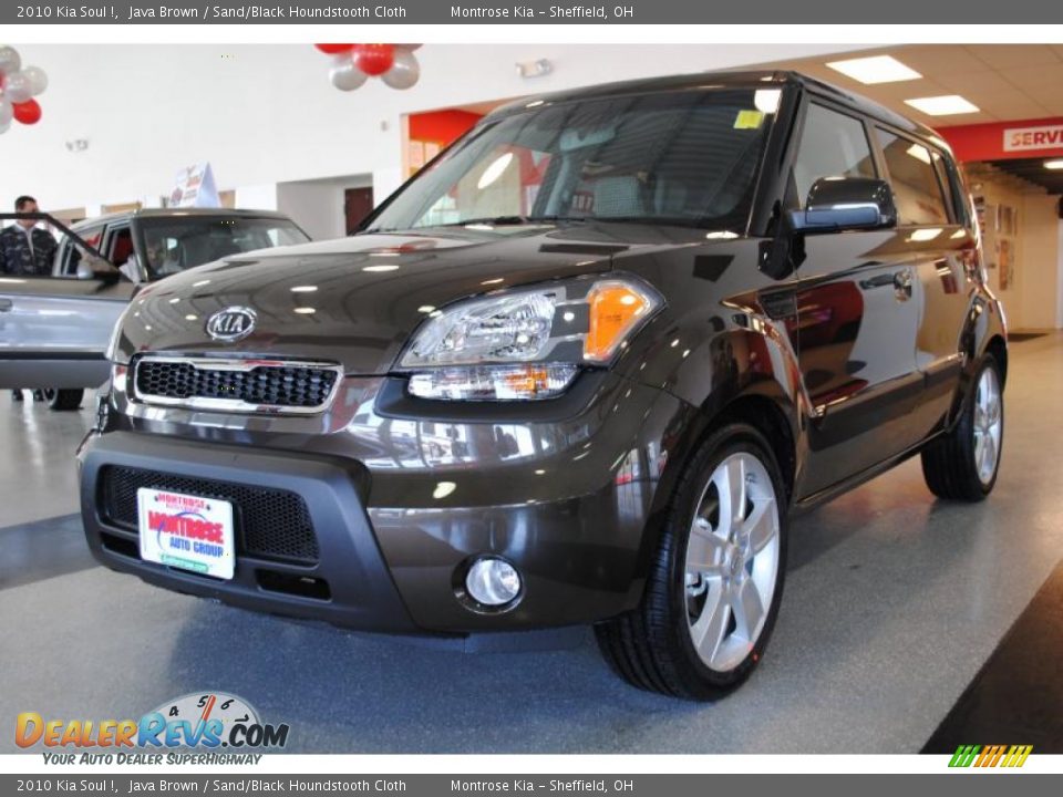2010 Kia Soul ! Java Brown / Sand/Black Houndstooth Cloth Photo #3