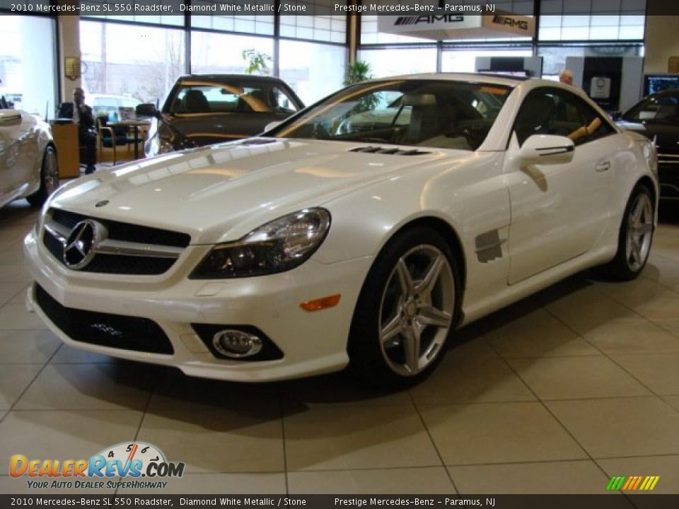 2010 Mercedes-Benz SL 550 Roadster Diamond White Metallic / Stone Photo #3