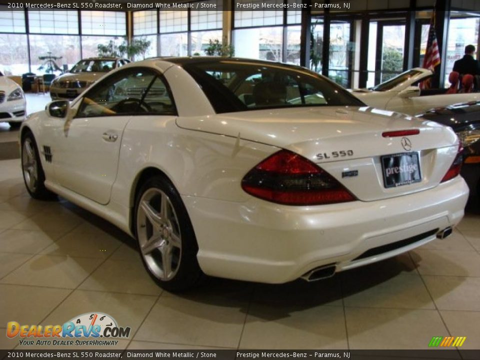 2010 Mercedes-Benz SL 550 Roadster Diamond White Metallic / Stone Photo #4