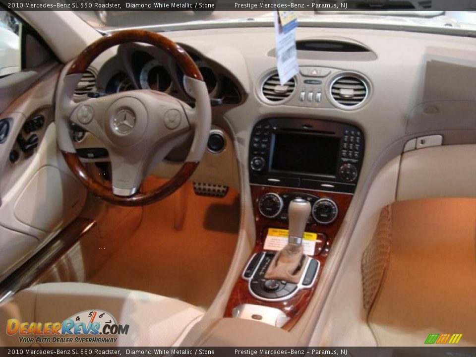 2010 Mercedes-Benz SL 550 Roadster Diamond White Metallic / Stone Photo #10