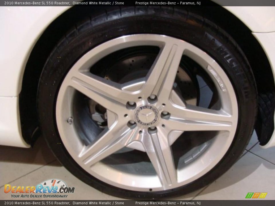 2010 Mercedes-Benz SL 550 Roadster Diamond White Metallic / Stone Photo #15