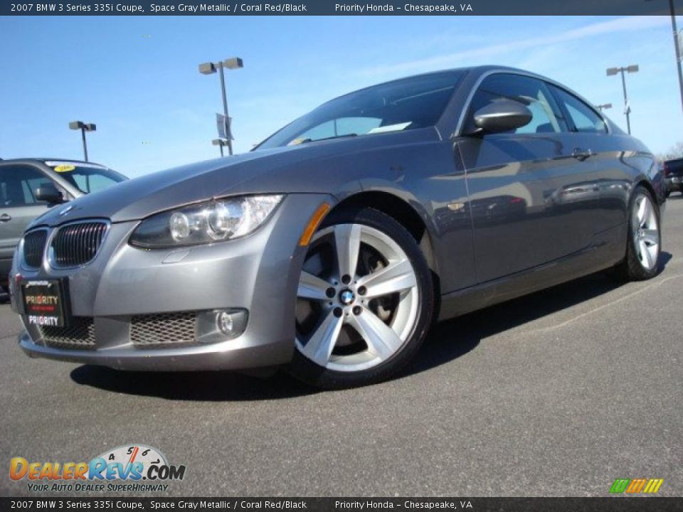 2007 BMW 3 Series 335i Coupe Space Gray Metallic / Coral Red/Black Photo #1
