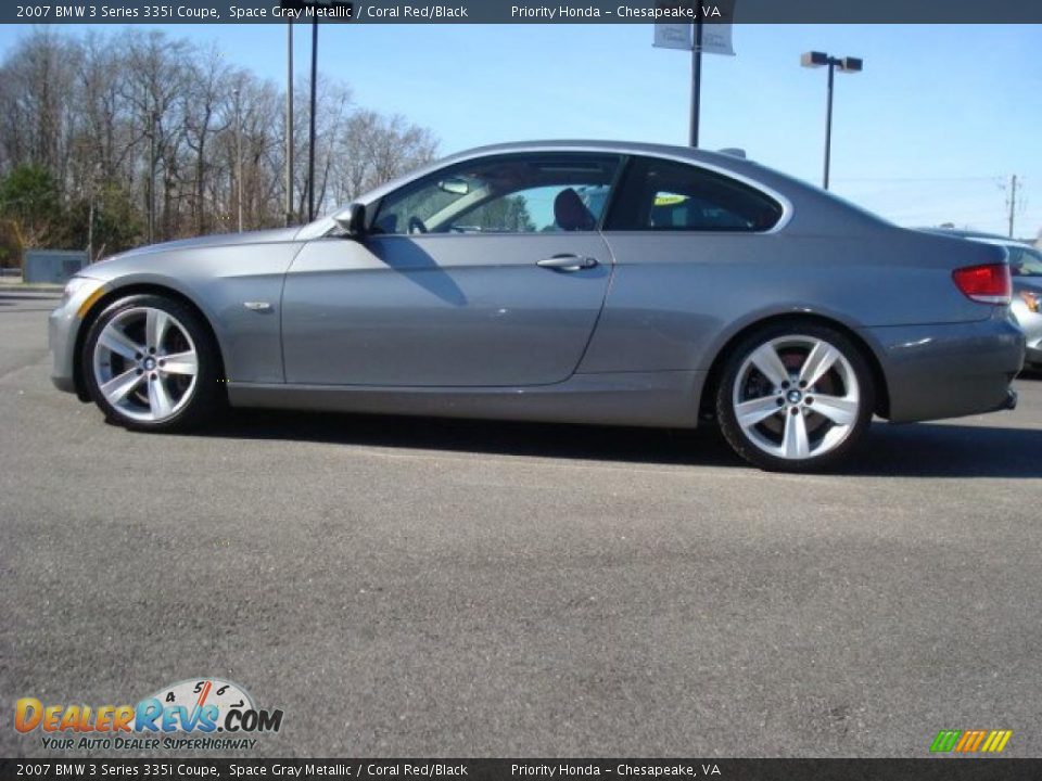 2007 BMW 3 Series 335i Coupe Space Gray Metallic / Coral Red/Black Photo #3