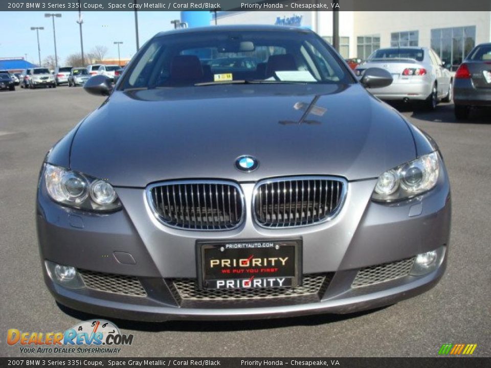 2007 BMW 3 Series 335i Coupe Space Gray Metallic / Coral Red/Black Photo #9