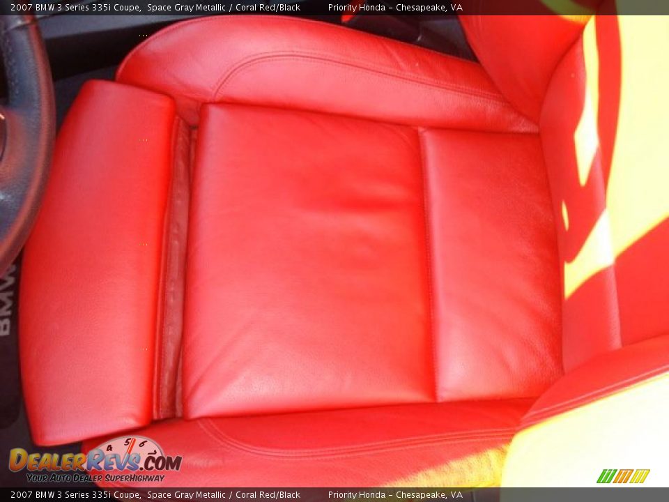 2007 BMW 3 Series 335i Coupe Space Gray Metallic / Coral Red/Black Photo #14