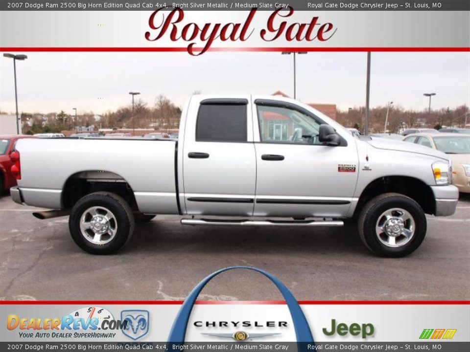 2007 Dodge Ram 2500 Big Horn Edition Quad Cab 4x4 Bright Silver Metallic / Medium Slate Gray Photo #1