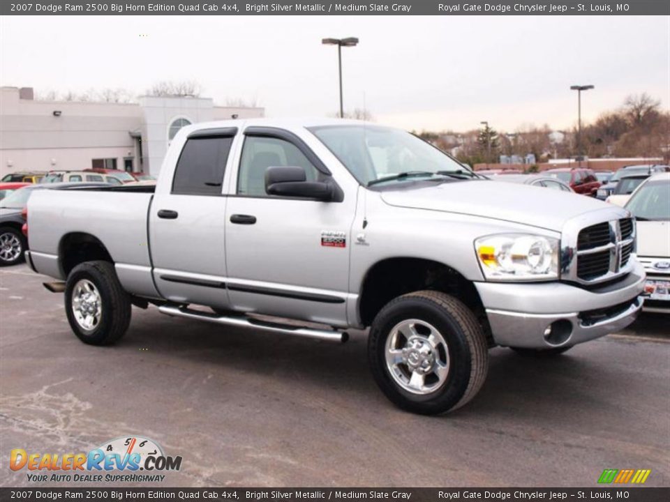 2007 Dodge Ram 2500 Big Horn Edition Quad Cab 4x4 Bright Silver Metallic / Medium Slate Gray Photo #2