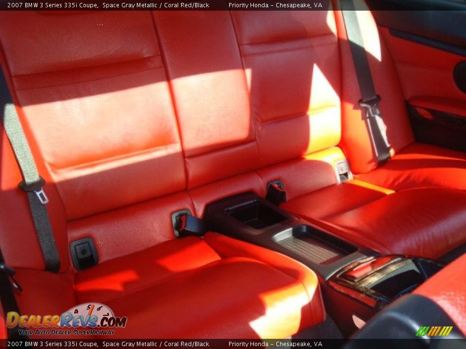 2007 BMW 3 Series 335i Coupe Space Gray Metallic / Coral Red/Black Photo #17