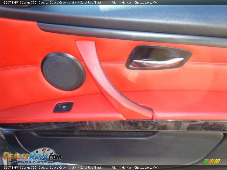 2007 BMW 3 Series 335i Coupe Space Gray Metallic / Coral Red/Black Photo #19