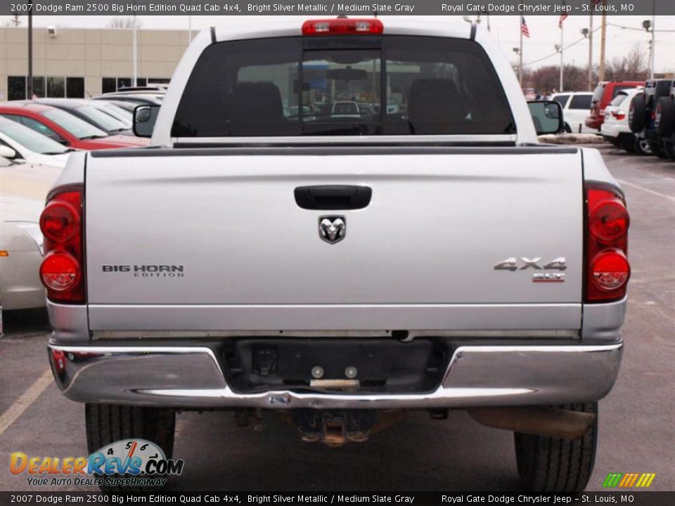 2007 Dodge Ram 2500 Big Horn Edition Quad Cab 4x4 Bright Silver Metallic / Medium Slate Gray Photo #6
