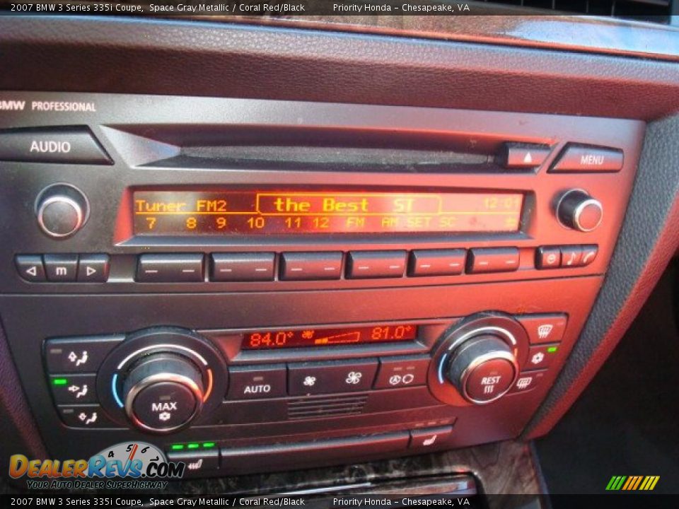 2007 BMW 3 Series 335i Coupe Space Gray Metallic / Coral Red/Black Photo #22