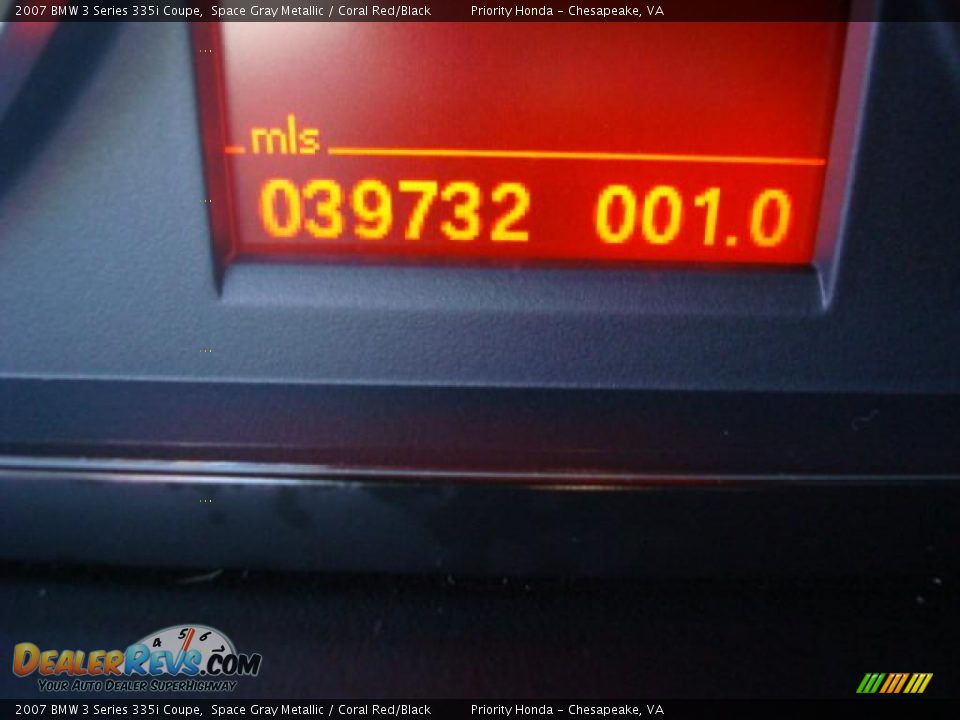 2007 BMW 3 Series 335i Coupe Space Gray Metallic / Coral Red/Black Photo #26