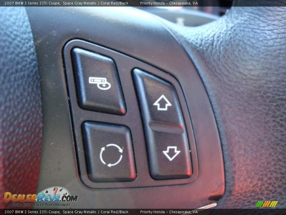 2007 BMW 3 Series 335i Coupe Space Gray Metallic / Coral Red/Black Photo #27