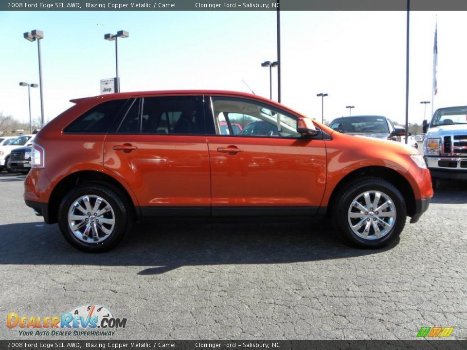 2008 Ford Edge SEL AWD Blazing Copper Metallic / Camel Photo #2