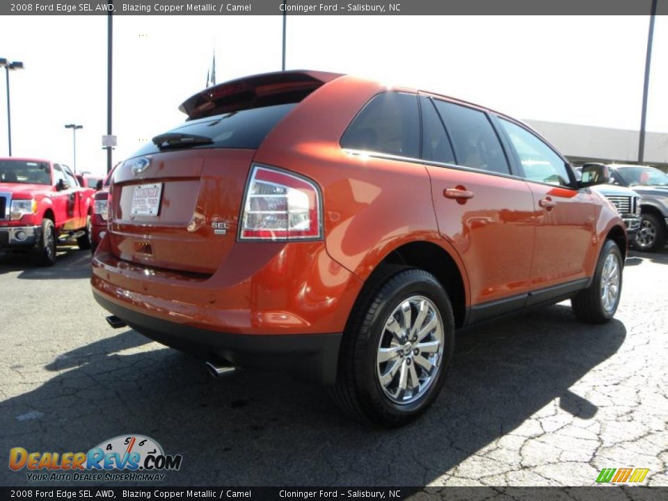 2008 Ford Edge SEL AWD Blazing Copper Metallic / Camel Photo #3