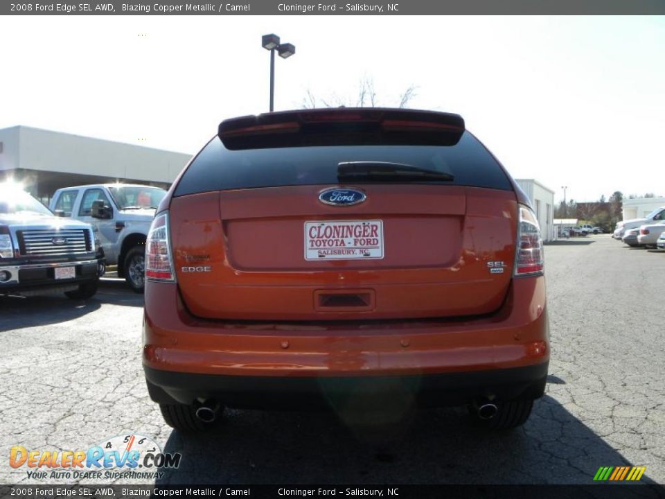 2008 Ford Edge SEL AWD Blazing Copper Metallic / Camel Photo #4